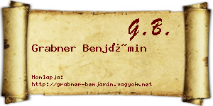 Grabner Benjámin névjegykártya